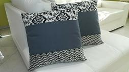 Jacquard Motivo Zig Zag Patchwork Grigio-nero Paisley
