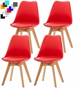 Set 4 sedie pranzo tulip Linares plastica similpelle stoffa 