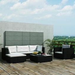 Set Divani da Giardino Poly rattan per esterni con tavolino 