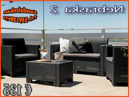 Set divani Esterno 4 pezzi polyrattan Nebraska 2  nuovo
