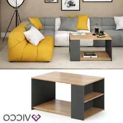 Dario Tavolino Da Salotto Antracite Quercia 90x60