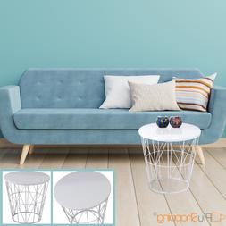 Basso Rotondo In Acciaio Bianco Stile Design Moderno