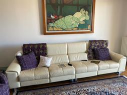 In Pelle 4 Posti Con Due Alzate Per Gambe Elettriche,